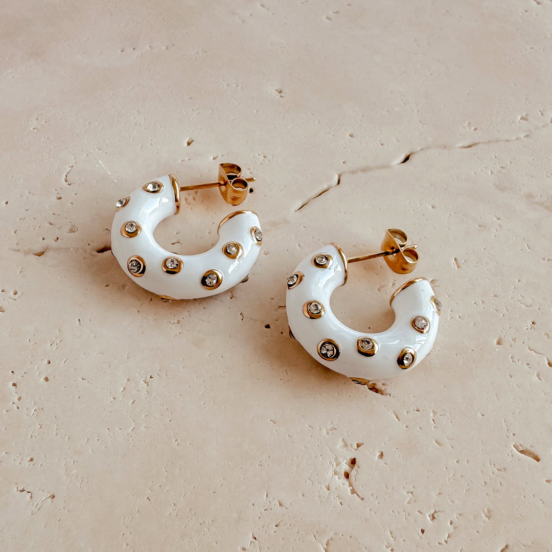 Ezra Stud Earrings - White