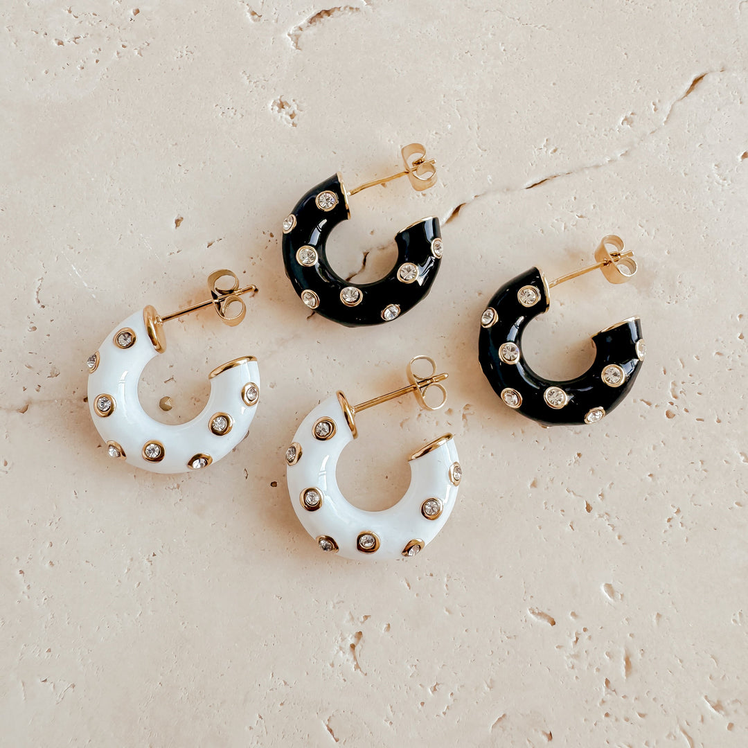 Ezra Stud Earrings - White